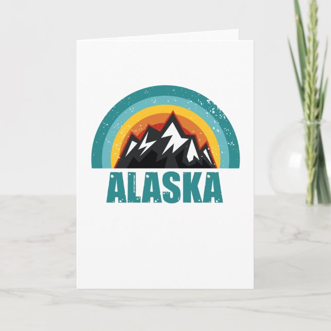Carte Alaska Retro Sunset Cadeaux États américains (Devant)