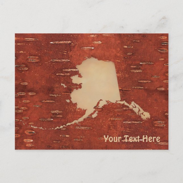 Carte Alaska Sur L'Écorce De Birch Intérieur (Devant)
