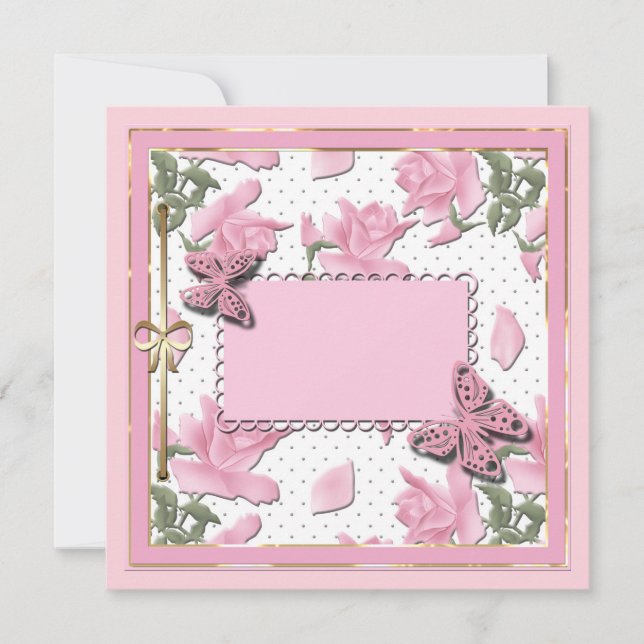 Carte Album scrapbooking rose (Devant)