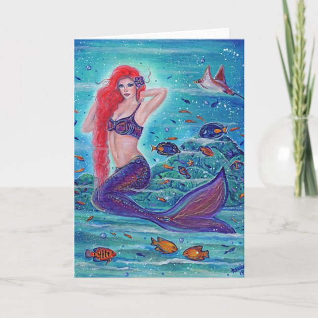 Carte Aleanna Mermaid aux poissons tropicaux par Renee L (Devant)