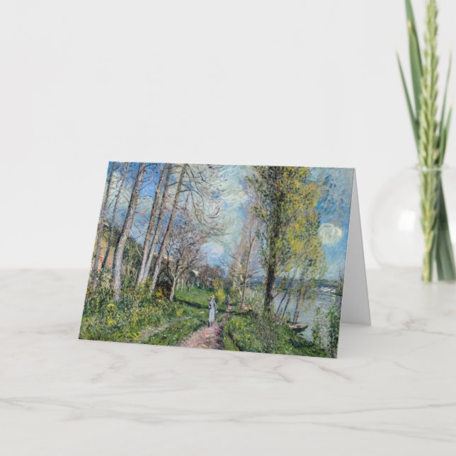 Carte Alfred Sisley - Les bords de Seine à By (Devant)