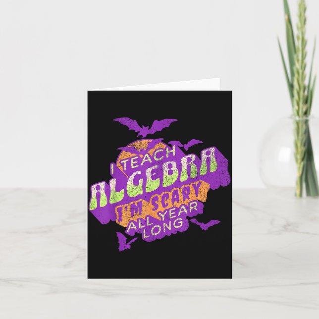 Carte Algebra Teacher Halloween Soky Ghost Math Mathemat (Devant)