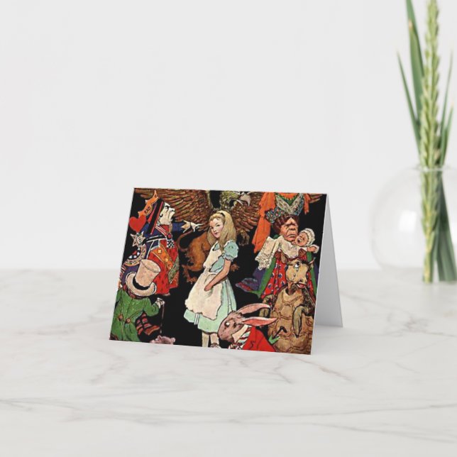 Carte Alice au pays des merveilles avec l'illustration (Devant)
