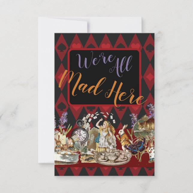 Carte Alice au pays des merveilles Mad Cheshire Chat (Devant)