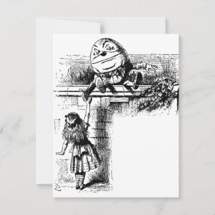 Carte Alice au Pays des Merveilles vintage, Humpty Dumpt