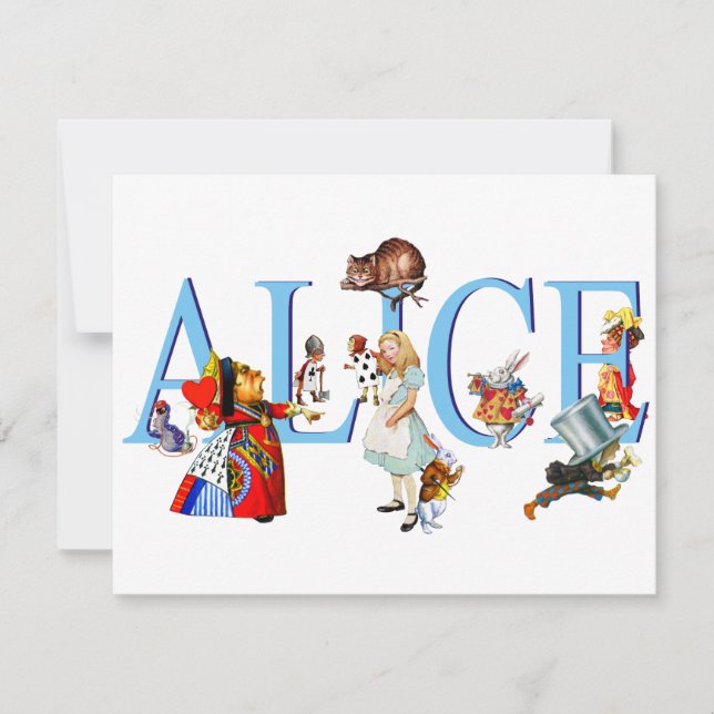 CARTE ALICE IN WONDERLAND & AMIS (Devant)