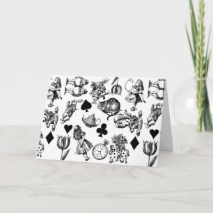 Carte Alice Lapin Blanc Wonderland Classique
