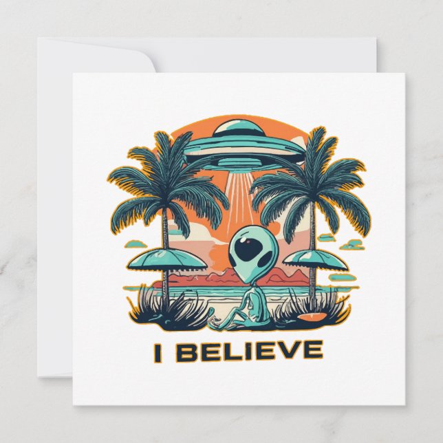 Carte alien avec UFO I CROYEVE (Devant)