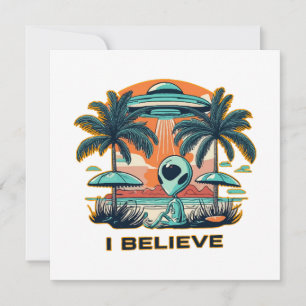 Carte alien avec UFO I CROYEVE