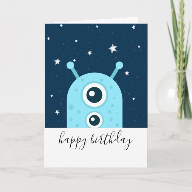 Carte Alien Galaxy astronaute spatiale Anniversaire garç (Devant)