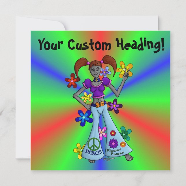 Carte Alien Hippy Carré (Devant)