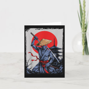 Carte Alien Samurai Ufo Vintage japonais Ukiyo-e