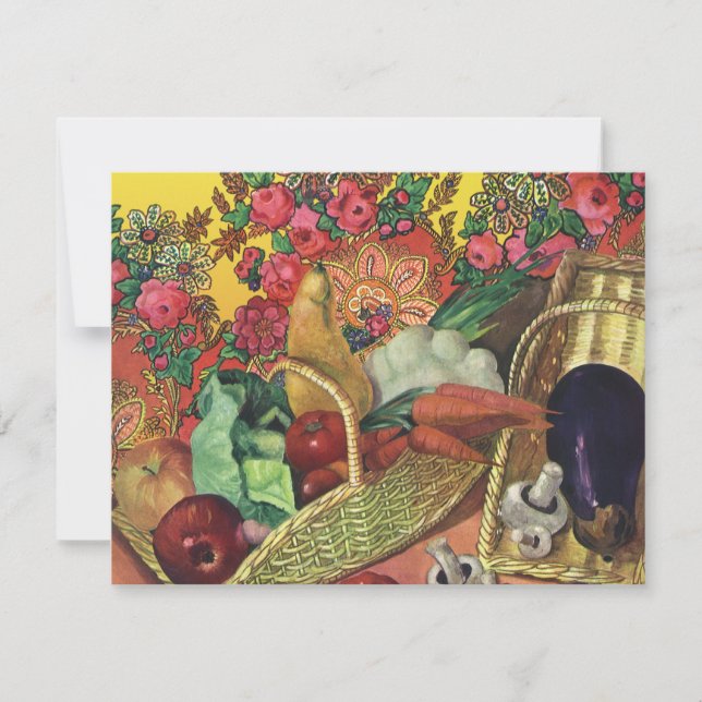Carte Alimentation Biologique, Légumes de jardin, Fleurs (Devant)