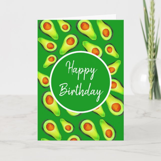 Carte Alimentation de fruits de santé vert Avocado (Devant)