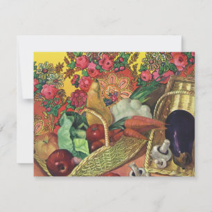 Carte Aliments Biologiques, Légumes de Jardin, Fleurs en