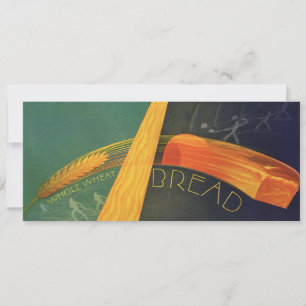 Carte Aliments sains vintage, pain de blé complet