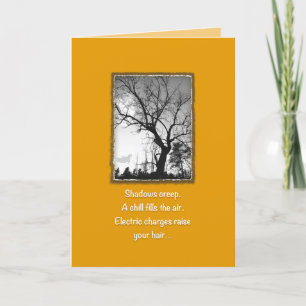Carte All Hallows' Eve Tree & Wraith Grey Card