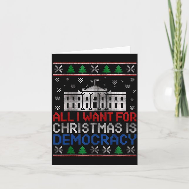 Carte All I Want For Christmas Is Democracy Patriotic Ho (Devant)