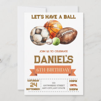 Carte All Sports Let's Have a Ball Boy Birthday