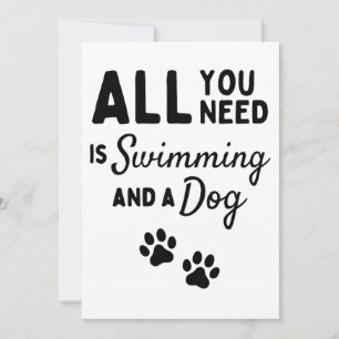Carte All you need is swimming and a dog