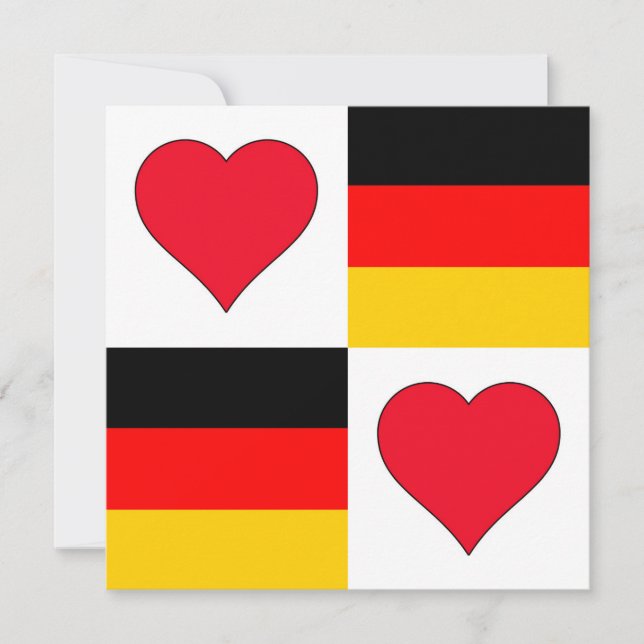 Carte Allemagne Drapeau Coeur patriotique Allemand Salut (Devant)