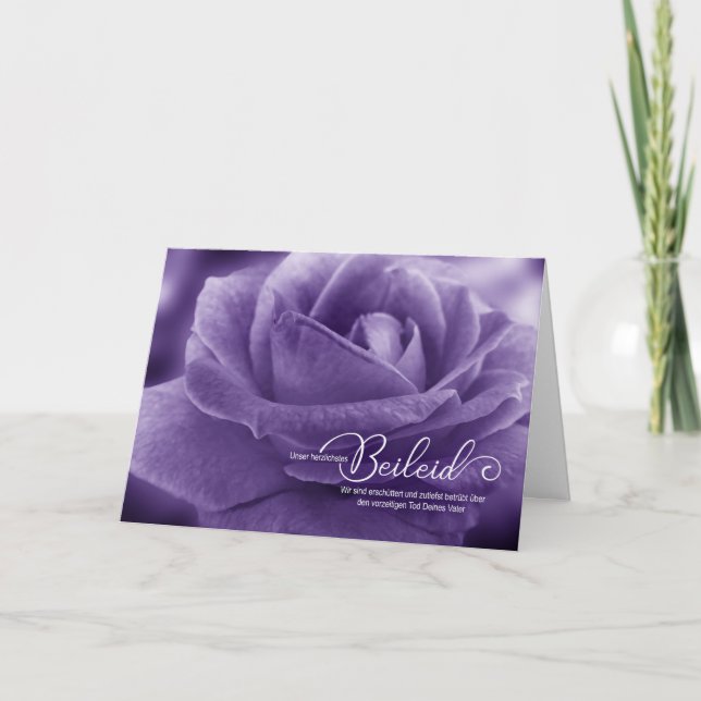 Carte Allemagne Sympathie perte du père Rose (Devant)