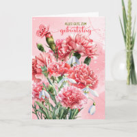 Allemand Geburtstag oeillets roses Anniversaire