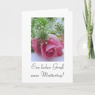 Carte Allemand : Rose : Fête des mères ! Muttertag