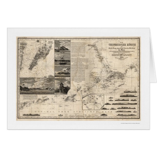 Carte allemande de la Chine avec Guangdong et le (Devant horizontal)