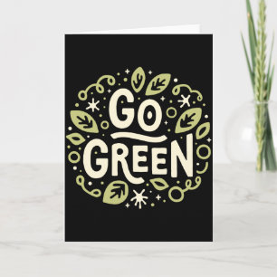 Carte Aller Vert Éco Friendly Esthétique Mignon Jour De