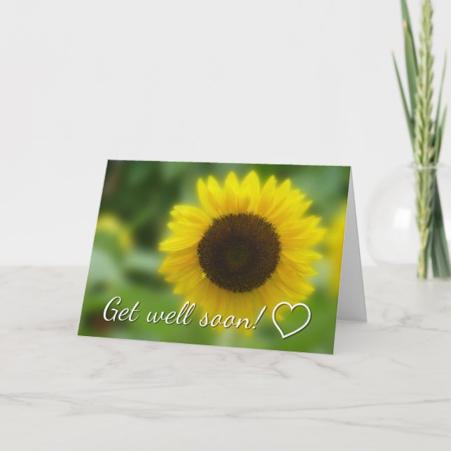 Carte Allez-y bientôt : Tournesol brillant et joyeux (Devant)
