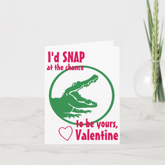 Carte Alligator Valentine's Day (Devant)
