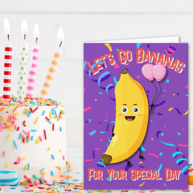 Carte Allons-y Bananes Anniversaire (Créateur téléchargé)