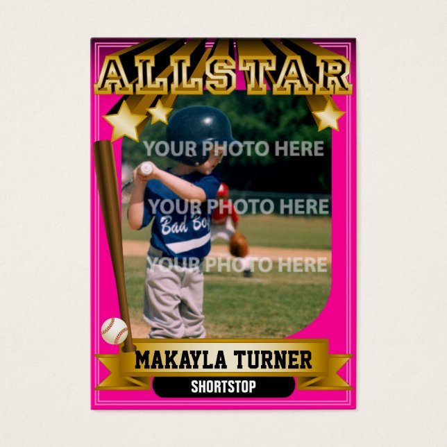 Carte ALLSTAR Pink Custom Basball Card (Devant)