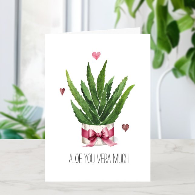 Carte Aloe You Vera Beaucoup d'amour Pun Saint Valentin (Créateur téléchargé)