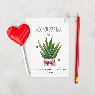 Carte Aloe You Vera Beaucoup Pun Classroom Valentine
