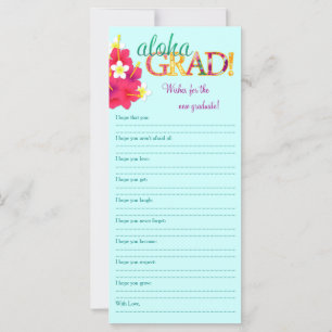 Carte Aloha Grad Hawaiian Luau - Souhaite note de mémoir