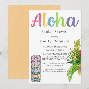 Carte Aloha Hawaii Fête des mariées à thème