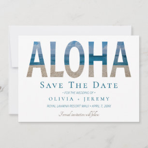 Carte Aloha Hawaiian Beach Wedding Enregistrer La Date