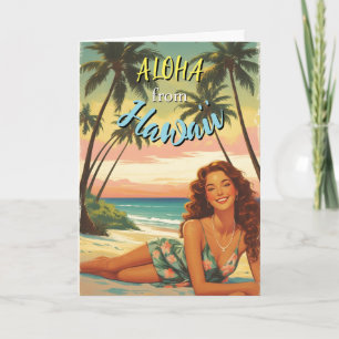Carte Aloha Hawaiian Travel Style vintage de Hawaii