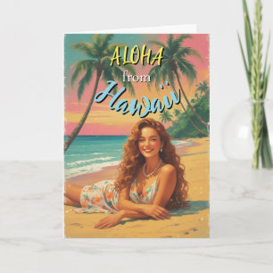 Carte Aloha Hawaiian Travel Style vintage de Hawaii