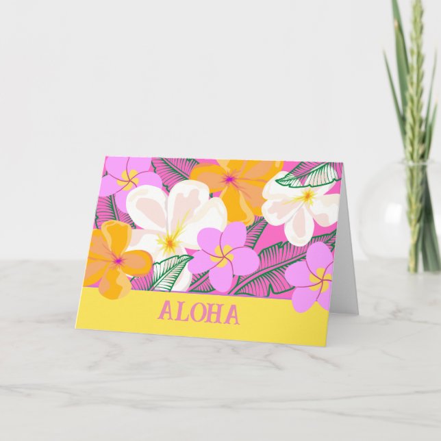 Carte Aloha Plumeria hawaïenne Fleurs tropicales (Devant)