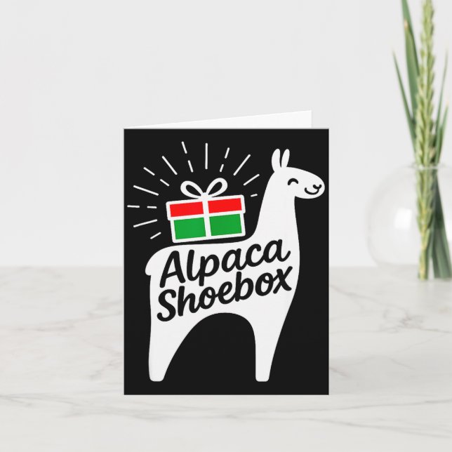 Carte Alpaca Scute Ss Cute Ssbox Christmas Child Giving  (Devant)