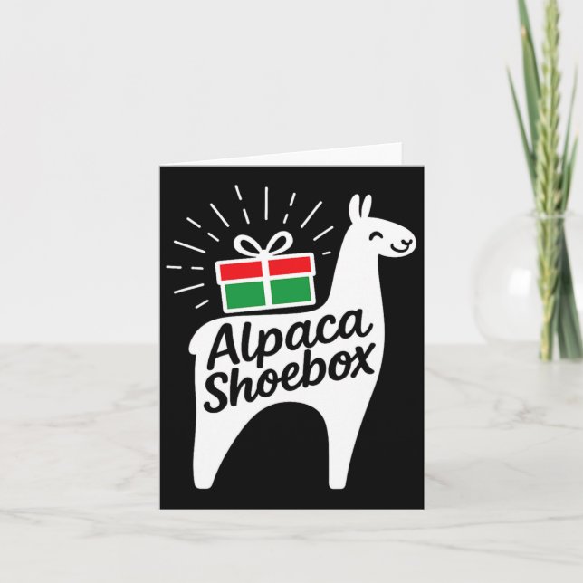 Carte Alpaca Shoebox Cadeau de Noël (Devant)