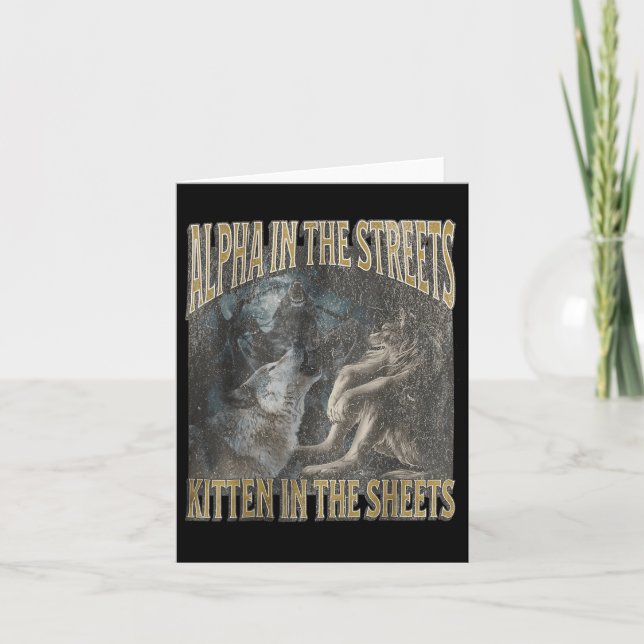 Carte Alpha Dans Les Rues Kitten Drôle Werewolf Wolf Me (Devant)