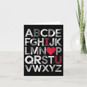 Carte Alphabet Abc I Lot You Heart Valentines Day