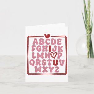 Carte Alphabet Abc I Love You T Shirt Valentines Day Hea