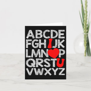 Carte Alphabet Abc I Love You T Shirt Valentines Day Hea