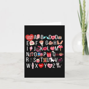 Carte Alphabet Abc I Love You T Shirt Valentines Day Hea