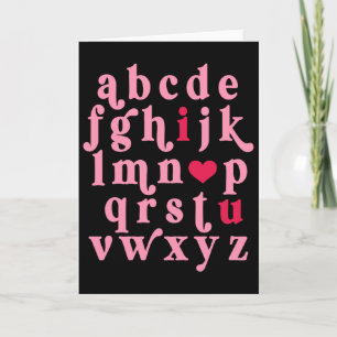 Carte Alphabet de la Saint-Valentin Abc Je t'aime Profes